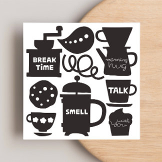 LET'S MET FOR COFFEE Flat Note Card Tack Kort