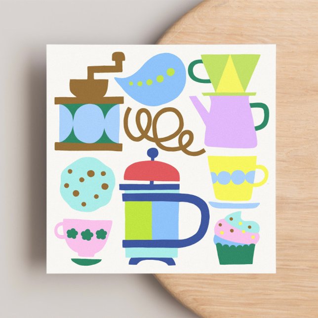 LET'S MET FOR COFFEE Flat Note Card Tack Kort (Skapare uppladdad)