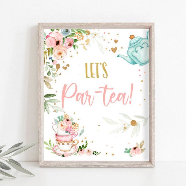 Let's Par-Tea Tea Party Baby Brewing Baby Shower Poster (Skapare uppladdad)