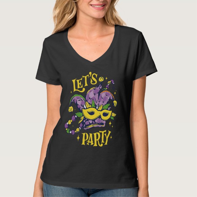 Let's Party Mardi Gras Party Parade Shenanigans Ca T Shirt (Framsida)