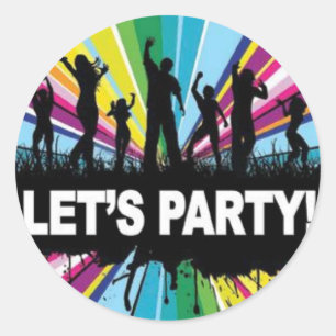 Lets Party Runt Klistermärke