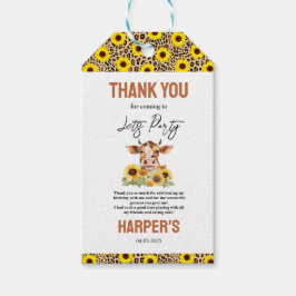 Let's Party Till the Cows Come Home 2nd Birthday Presentetikett