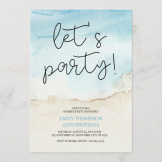 Let's Party Tropical Beach Birthday Party Inbjudningar