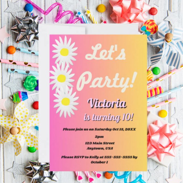 Let's Party Tween Invitation Inbjudningar (Skapare uppladdad)