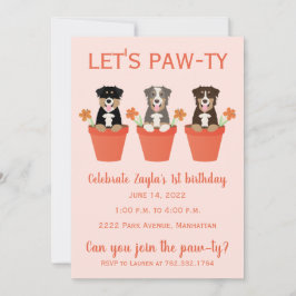 Lets Pawty Australian shepherd Hundar Inbjudningar