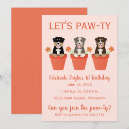 Lets Pawty Australian shepherd Hundar Inbjudningar