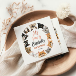 Let's Pawty Cat 5th Birthday | Custom Birthday Kid Pappersservett