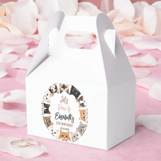 Let's Pawty Cat 5th Birthday | Custom Birthday Kid Presentaskar (Bröllop)
