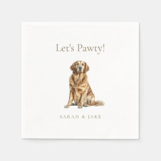 Let's Pawty! Custom Pet Wedding Cocktail Pappersservett