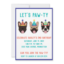 Lets Pawty Fransk Bulldog Party Hats
