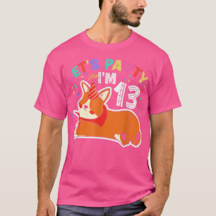 Lets Pawty Im 1313th Birthday Corgi Hund T Shirt