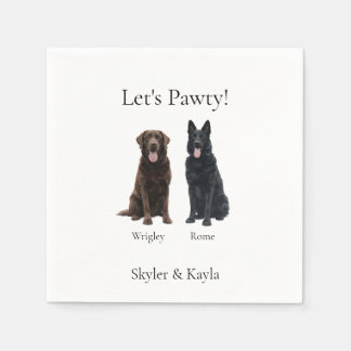 Let's Pawty! Personalized 2 Pet Cocktail Pappersservett