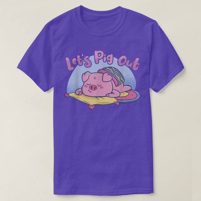 Let's Pig Out BBQ Pig Roast Barbecue  T Shirt (Design framsida)