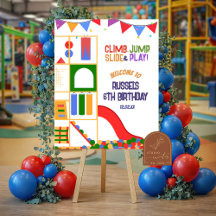 Let's Play Indoor Playground Birthday Welcome Sign