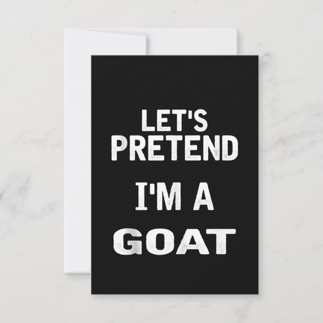 Let's Pretend Im a Goat Funny Halloween Costume Tack Kort (Framsida)