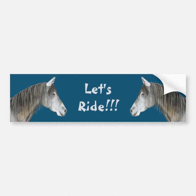 Lets Ride Horse Bumper Sticker Bildekal (Framsidan)