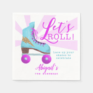 Lets Roll Födelsedagsfest för rullskridskor Pappersservett