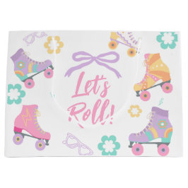 Lets Roll Roller Skate Retro Girl Birthday Pastel