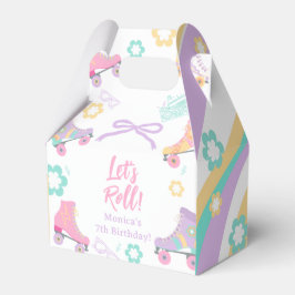 Lets Roll Roller Skate Retro Girl Birthday Pastel Presentaskar