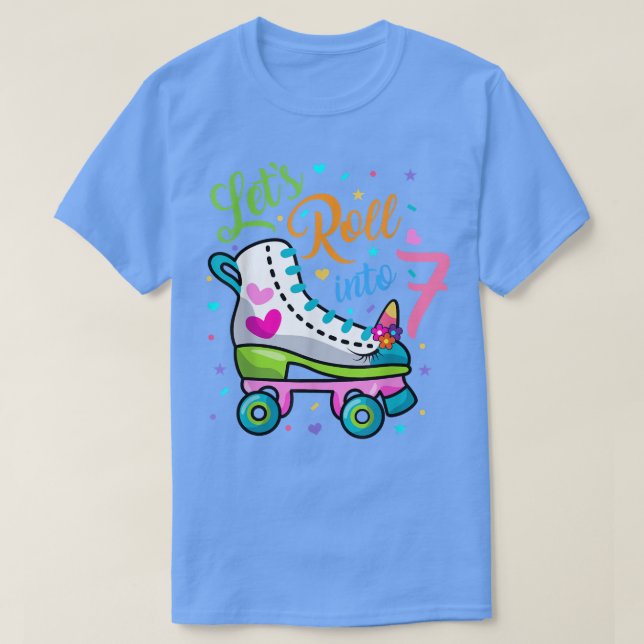 Let's Rolling Into 7 Years Old 7th Birthday Skatin T Shirt (Design framsida)