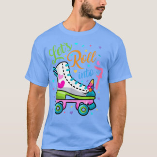 Let's Rolling Into 7 Years Old 7th Birthday Skatin T Shirt