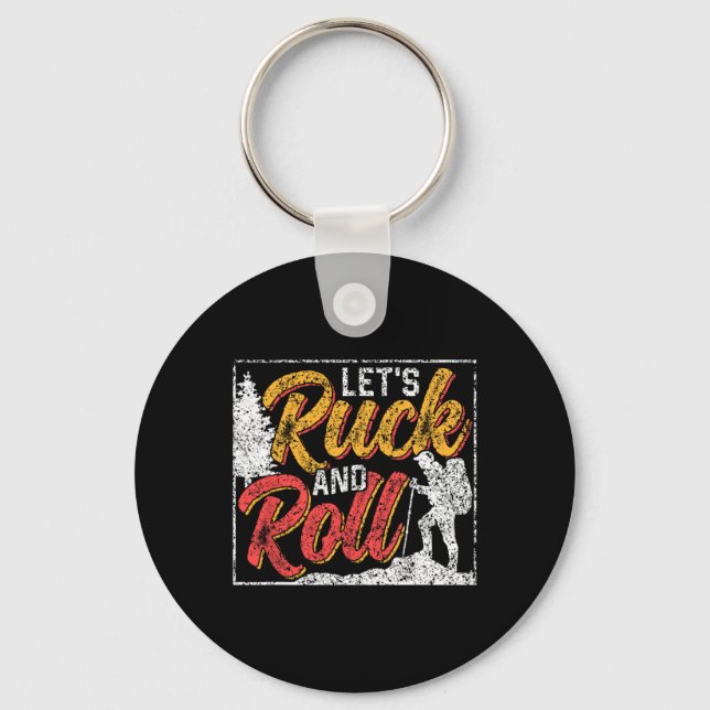 Let's Ruck And Roll Workout Backpack Rucksack Ruck Nyckelring (Framsida)