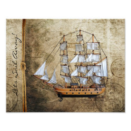 Lets Sail Away - Nautical Fototryck