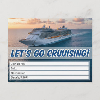 Let's Set Sail! Cruise Invitation Helg Vykort