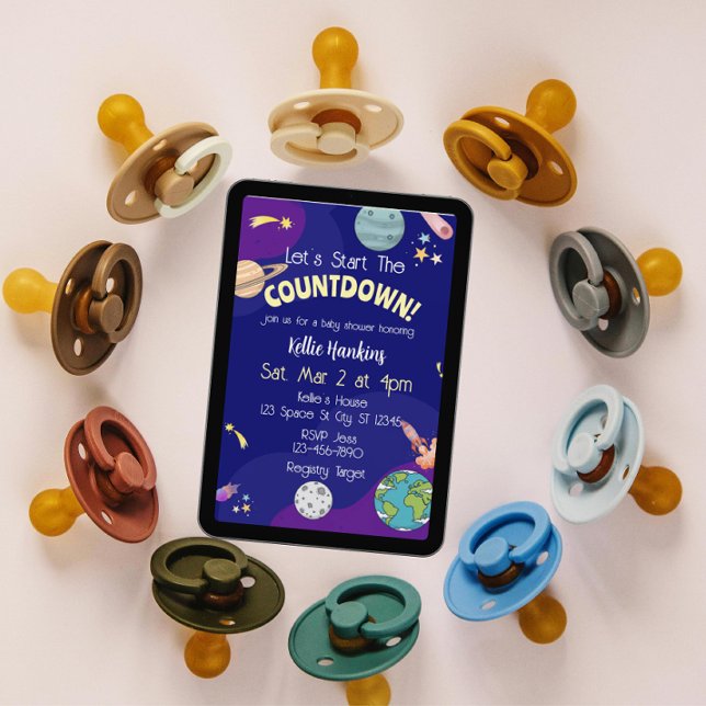 Let's Start the Countdown, Space Baby Shower Inbjudningar (Skapare uppladdad)