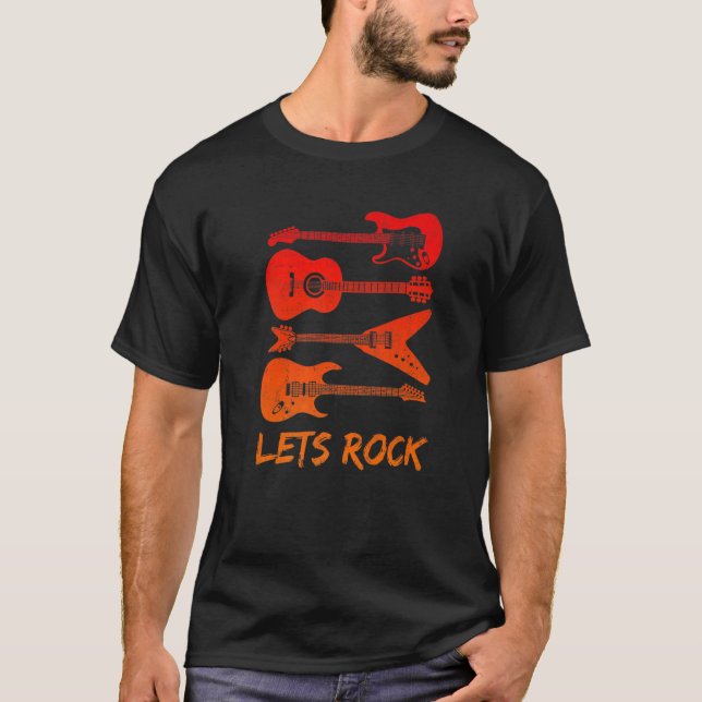 Lets Sten Rock n Roll Guitar Retro Manar Women Pre T Shirt (Framsida)