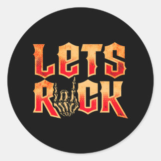 Lets Sten Rock n Roll Guitar Runt Klistermärke
