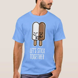 Lets stick together interracial couple popsicle fu t shirt