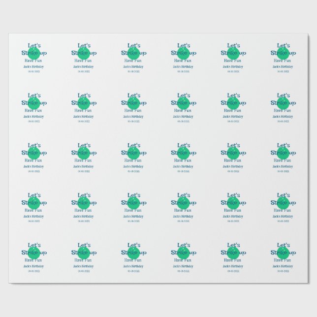 Let's strike up have fun green ball birthday name  presentpapper (Platt)