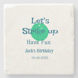 Let's strike up have fun green ball birthday name  stenunderlägg
