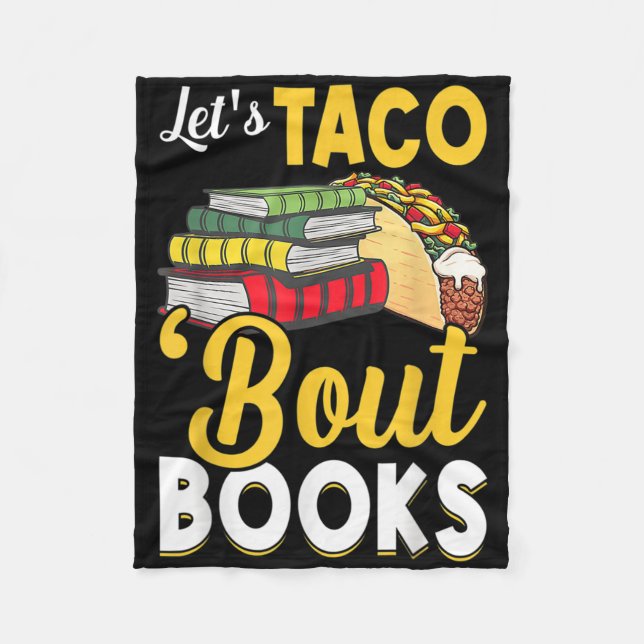 Lets Taco Bout Bokar Bok Älskare Cinco De Mayo Bok Fleecefilt (Framsidan)