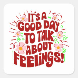 Let's talk about feelings fyrkantigt klistermärke