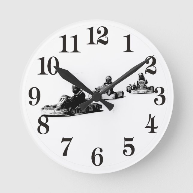Lets Tävling! - Go Kart    RacersRound Clock Rund Klocka (Framsida)