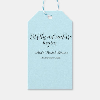 lets the adventure begins bridal shower add name d presentetikett