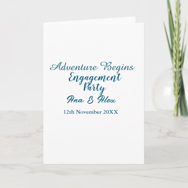 lets the adventure begins engagement party name da kort (Framsida)