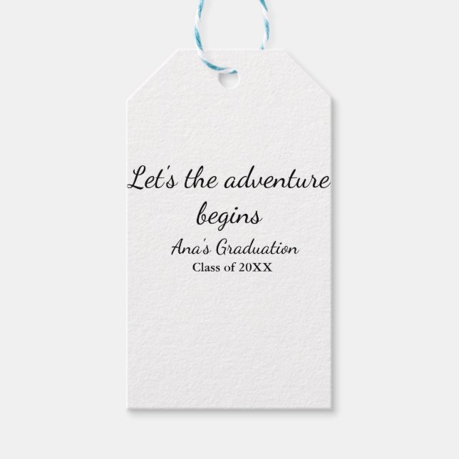 lets the adventure begins graduation class of 20XX Presentetikett (Framsidan)