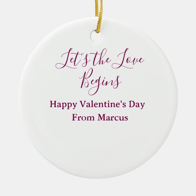 lets the fun begins happy new year name year simpl julgransprydnad keramik (Framsidan)