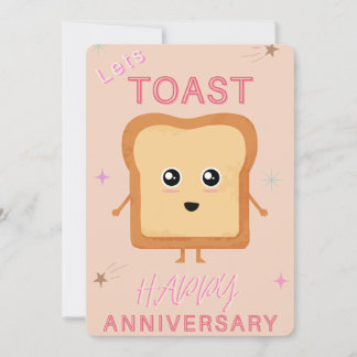 Lets Toast neutral Happy Anniversary greeting card Meddelande