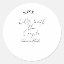 Let's toast the couple engagement wedding party ye runt klistermärke