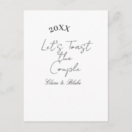 Let's toast the couple engagement wedding party ye vykort