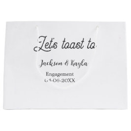 Let's toast to engagement party name date elegant 