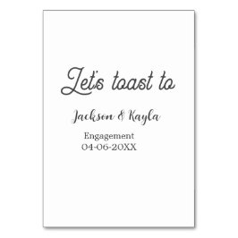 Let's toast to engagement party name date elegant  bordsnummer