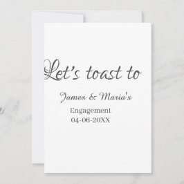 Let's toast to engagement party name date elegant  inbjudningar