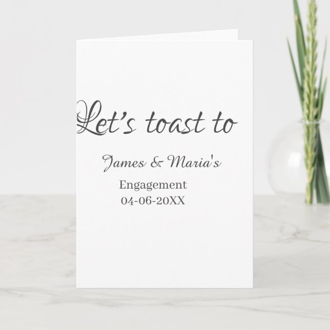 Let's toast to engagement party name date elegant  kort (Framsida)