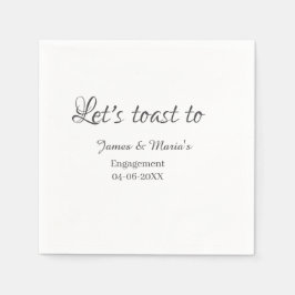 Let's toast to engagement party name date elegant  pappersservett