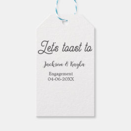 Let's toast to engagement party name date elegant  presentetikett